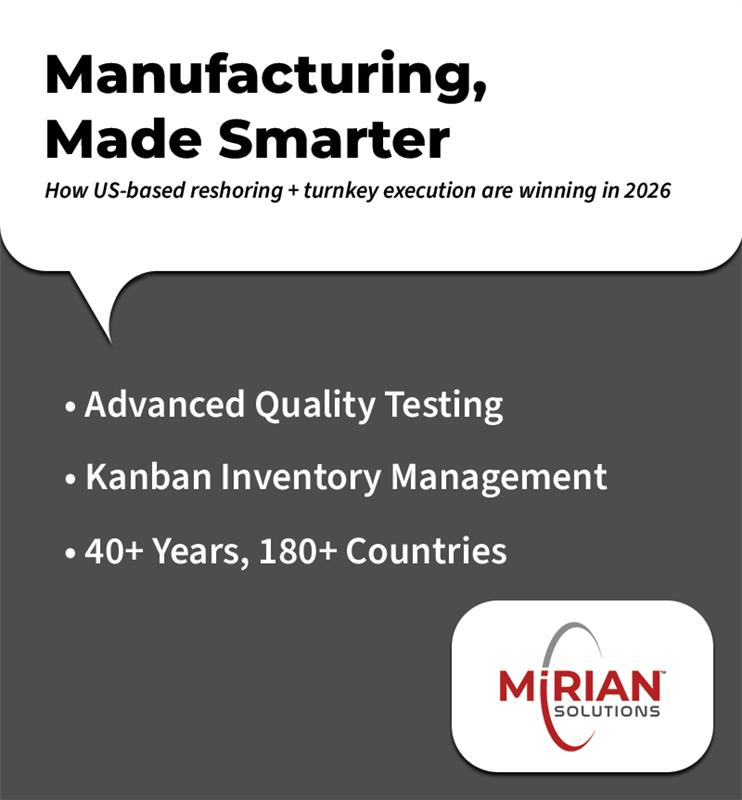 Mirian Solutions Infographic detailing how manufacturing is made smarter with Mirian